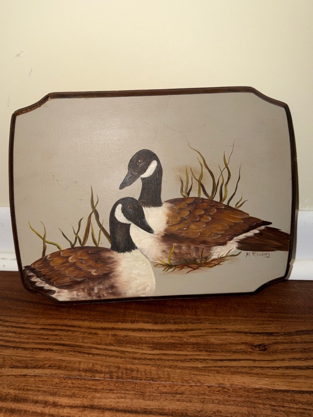 Wooden Hand-Painted Canada Goose Wall Plaque